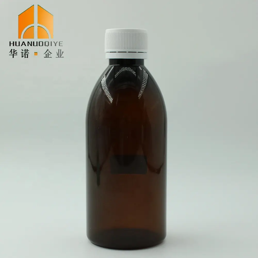 250ML 8oz produttori di grado medico bottiglia di plastica farmaceutica rotonda ambrata con coperchio a prova di manomissione da 28mm