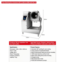 Machine à frire électromagnétique automatique SEMIKRON, cuve rotative à 360 degrés, pour riz frit et nouilles, en acier inoxydable, 15 kW, garantie 1 an