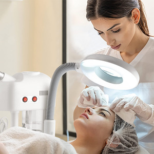 2 in 1 Hot & Cold Face <b>Steamer</b> With 5X Magnifying Lamp Light for Beauty Salon Spa Professional Vaporizer Ozone Facial <b>Steamer</b> - Product Image 2