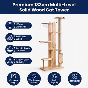 Muebles Adorables <span class=keywords><strong>para</strong></span> Mascotas con Logotipo Personalizado, Torre <span class=keywords><strong>para</strong></span> <span class=keywords><strong>Gatos</strong></span> de Madera Maciza, Estructura KD, Logística Optimizada - Product Image 1