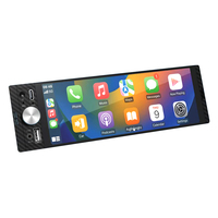 Lecteur MP5 pour voiture de 6,28 pouces avec écran tactile, transmetteur FM CarPlay, audio haute résolution, stéréo, carte USB SD 6 Go