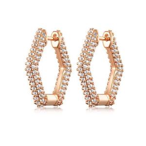 2025ใหม่ต่างหูเพชรทรงหกเหลี่ยมประดับเพชรขนาดกลางยอดนิยมและละเอียดอ่อน - Product Image 3