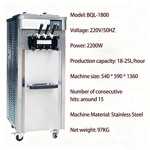 Thương mại <span class=keywords><strong>Ice</strong></span> <span class=keywords><strong>Cream</strong></span> Maker thép không gỉ thương hiệu máy nén <span class=keywords><strong>Twin</strong></span> <span class=keywords><strong>Twist</strong></span> cho nhà hàng Hot Bán Nhà máy cung cấp máy làm kem - Product Image 4