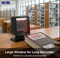 Escáner de Código de Barras de Escritorio WCMi 2D Elegante A68, Lector de Códigos QR Compacto y Manos Libres para Sistemas POS de Alta Gama para Boutiques y Cafeterías