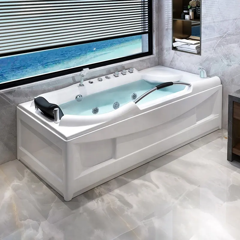 1.2-1.7m Acrylic 2 skirted hydro spa massage jacuzi corner whirlpool bathtub