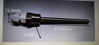 Thermowell Baja Tahan Karat 304 Tekanan Tinggi 1/2 NPT dengan Permukaan Halus dan Sambungan Reducing Female/Male