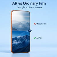 Film de protection transparent HD haute qualité en PET 0,15 mm avec revêtement AR AF pour iPhone 17 Pro Max – Protection intégrale avant