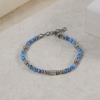 Bracelets en perles ajustables et empilables pour femmes, style bohème, onyx noir, œil de tigre, turquoise, résistants à la corrosion, imperméables, faits à la main