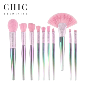 2024 nouveaux cosmétiques de haute qualité dégradé de couleur 10 pièces meilleure beauté <span class=keywords><strong>maquillage</strong></span> pinceau ensemble <span class=keywords><strong>licorne</strong></span> professionnel synthétique <span class=keywords><strong>maquillage</strong></span> pinceaux - Product Image 1