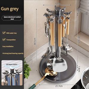 Modern Design Rotating Carbon Steel Kitchen <b>Storage</b> Rack Cutlery Holder Waterproof <b>Tabletop</b> Spoon Organizer - Product Image 6