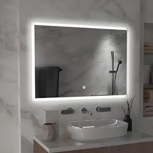Custom LED Smart IP44 Waterproof Tempered Glass Bathroom <b>Mirror</b> Anti-Fog Touch Dimmable Light Wall Mounted Frameless <b>Mirror</b> - Product Image 6