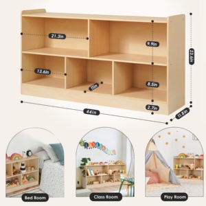 Thiết kế ván ép kệ sách phòng khách lưu trữ tủ trẻ em Đồ chơi hộp Tổ Chức trẻ em Tủ sách mầm non thiết bị đồ nội thất - Product Image 2