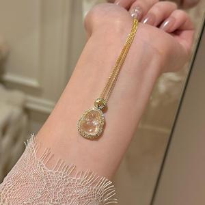 Collier en argent pur S925 avec pendentif en diamant, style rétro, exquis, fleur à quatre feuilles, nouveau style chinois, collier en cristal haut de gamme - Product Image 2