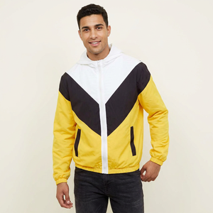 Men's Plus Size New Fashion Color Block Windbreaker <b>Jacket</b> Customizable <b>Zip</b>-<b>up</b> Waterproof Outdoor Hooded - Product Image 1