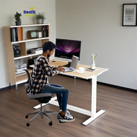 Meuble de bureau intelligent au design moderne, table de travail électrique réglable en hauteur, bureau assis-debout, chaise confortable