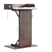 Arbre à chat de luxe moderne en bois massif pour chats de grande taille d'intérieur, 86 cm de haut avec design durable recouvert de sisal et grand lit-perchoir