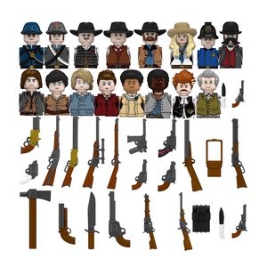 Accessoires de figurines de construction militaires américaines : Cowboy du Far West, Sheriff, Soldat de l'Armée, Modèle de jouet de construction MOC City - Product Image 1