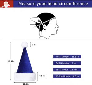 Gorro de Santa Claus de Terciopelo de Lujo <span class=keywords><strong>Unisex</strong></span> <span class=keywords><strong>para</strong></span> Adultos, Gorros Navideños de Santa Claus - Product Image 2