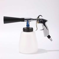 Pistolet de nettoyage intérieur de voiture Tornado réglable avec valve liquide pour l'élimination des taches de poussière et des débris, avec bouteille de liquide blanche