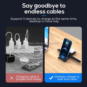 Support Pliant Pliable 3 En 1 Adaptateur Inductif Tout En 1 Station 15W Charge Rapide Support Mobile Téléphone Adaptateur De Charge Sans Fil - Product Image 6