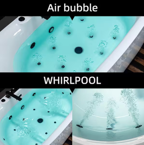 温水器付きマッサージバスタブFMラジオスマートアクリルバブルジャクジー浴槽ダブルスリッパ - Product Image 4