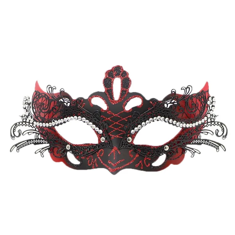 Black Couples Masquerade Mask METAL Half Face Venetian Masquerade Ball Gowns Y155