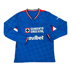 Áo bóng đá chữ thập màu xanh 2526, phiên bản quạt dài tay, phong cách Thái Lan, áo bóng đá Chất lượng cao - Product Image 2