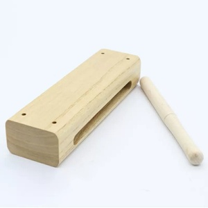 Wholesale Orff Percussion <b>Instruments</b> Wood Tone Block Percussion <b>Musical</b> <b>Instrument</b> Wood Block With Wooden Stick - Product Image 2
