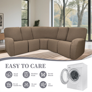 Funda de <span class=keywords><strong>Sofá</strong></span> Impermeable Personalizable a Cuadros Marrones, Antiarañazos, Antideslizante, Elástica, Protector de <span class=keywords><strong>Sofá</strong></span> para Uso en Hoteles, Lavable y Duradera - Product Image 2