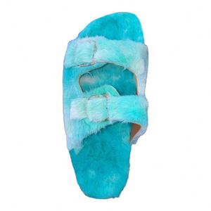 MYWD5 Autumn Winter House Shoes Women Home <span class=keywords><strong>Slippers</strong></span> Warm Faux Fur Ladies Cross Soft Plush Furry Female Open Toe Fashion Shoes - Product Image 2