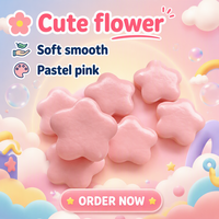 Nouveau jouet pour chat en PU à rebond lent, motif fleur de prunier et cookie étoile, moelleux, doux et humide, idéal pour le pressage et le succion des doigts, emballé individuellement