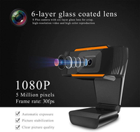 Kamera Web Webcam 1080P, Sudut Lebar Full HD 1080P 60Fps Komputer Kamera Webcam dengan MIC