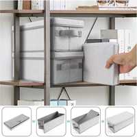 Ensemble de 2 boîtes de rangement pliables en tissu pour CD, avec couvercle séparé, empilables, pour DVD, vinyle et autres supports multimédias, pour la maison et le bureau