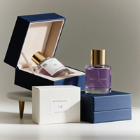 Flacon de parfum vide transparent de luxe à fond épais de haute qualité avec boîte, logo personnalisé MUB 50 ml 100 ml