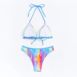 Traje de Baño de Cintura Alta Personalizado para Mujer, Talla Grande, Sin Costuras, de Secado Rápido, Bikini Triangular Sexy - Product Image 4
