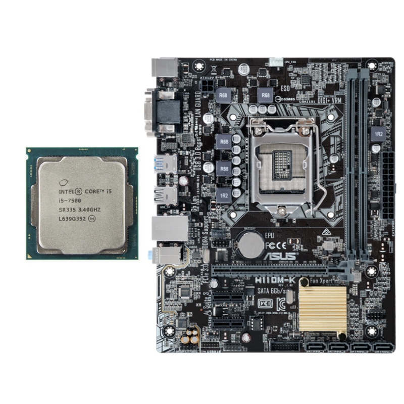 Carte mère ASUS H110M-F/K + Core I5-7500