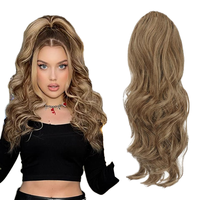 Extensions de cheveux de queue de cheval courtes ondulées avec cordon de serrage queue de cheval synthétique à clipser pour femmes