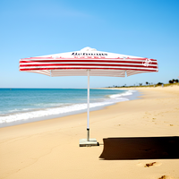 Parasol de terrasse robuste blanc avec manivelle et réglage d'inclinaison, idéal pour restaurant, café, marché, avec logo