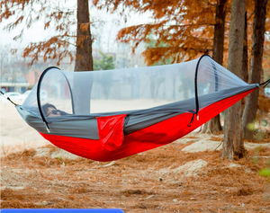 Lightweight 210T Nylon Automatic Quick Open Parachute <strong>Hammock</strong> with Mosquito <strong>Net</strong> Portable Outdoor Furniture for Camping - Product Image 2