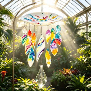 Carillon à vent artistique en résine aquarelle, attrape-soleil arc-en-ciel pour balcon, <span class=keywords><strong>jardin</strong></span> et décoration suspendue pour la maison - Product Image 2