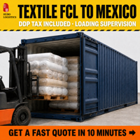 Envío de Ropa y Textiles FCL a México DDP 27-35 Días Contenedor Completo Despacho de Aduanas Impuestos Incluidos Puerta a Puerta para Prendas de Vestir