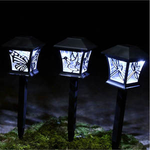 โคมไฟพลาสติกรูปเงาดำสไตล์ญี่ปุ่นสำหรับสวนกลางแจ้งโคมไฟภูมิทัศน์ลานสวนแมลงปอนกผีเสื้อไฟ LED พลังงานแสงอาทิตย์ - Product Image 1