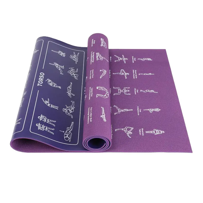 Top venda Eco friendly PVC iniciantes portátil dobrável yoga mat para Yoga, Pilates e Exercícios do Assoalho