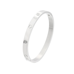 Girl Crystal Popular Non-tarnish Heart Design in Love Cuff Zircon <b>Bracelet</b> for Gifts - Product Image 6