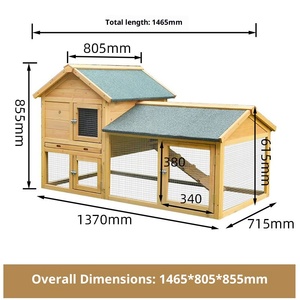 Caseta para <span class=keywords><strong>Mascotas</strong></span> de Madera Maciza Resistente a la Intemperie, con Bandeja Extraíble Fácil de Limpiar, Personalizable, Grande, para Pollos, Conejos, etc. - Product Image 5