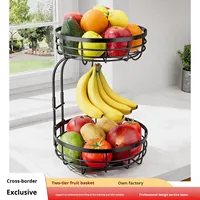 Panier à fruits double couche durable, plateau de rangement pour collations de restaurant, panier en métal, étagère de rangement, panier de rangement détachable