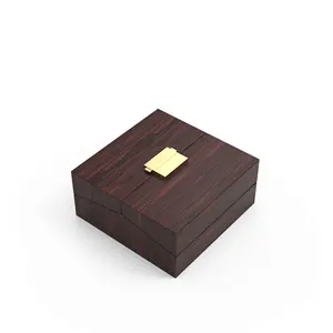 2021新款精美礼品盒折叠设计实木木制手表盒 & 外壳，用于高档金属锁