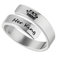 Anneau de guérison spirituelle réglable en acier inoxydable avec inscription de logo DIY, torsadé, pour hommes et femmes, bijoux d'inspiration tendance