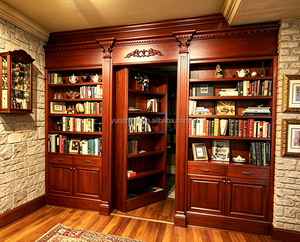Porte dissimulée en bois sculpté de luxe <span class=keywords><strong>avec</strong></span> étagère intégrée, style personnalisé, rangement invisible pour livres - Product Image 1