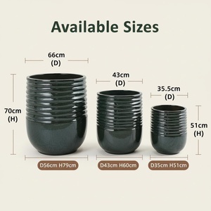Pots de fleurs modernes <span class=keywords><strong>en</strong></span> céramique de grande taille <span class=keywords><strong>pour</strong></span> l'intérieur et l'extérieur, pots de bonsaï de jardin, trous de drainage, finition émaillée, jardinage, directement de l'usine - Product Image 2
